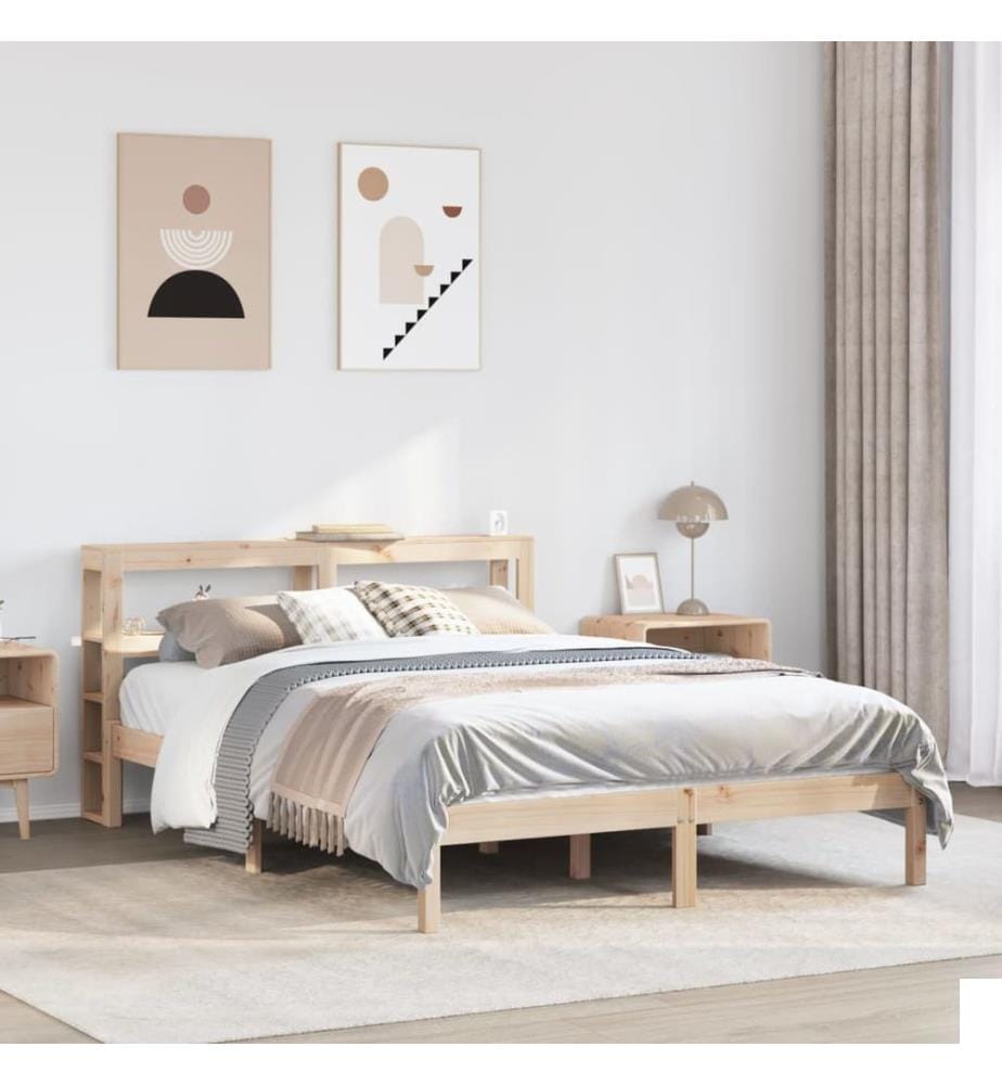 Cadre de lit sans matelas 140x200 cm bois massif de pin