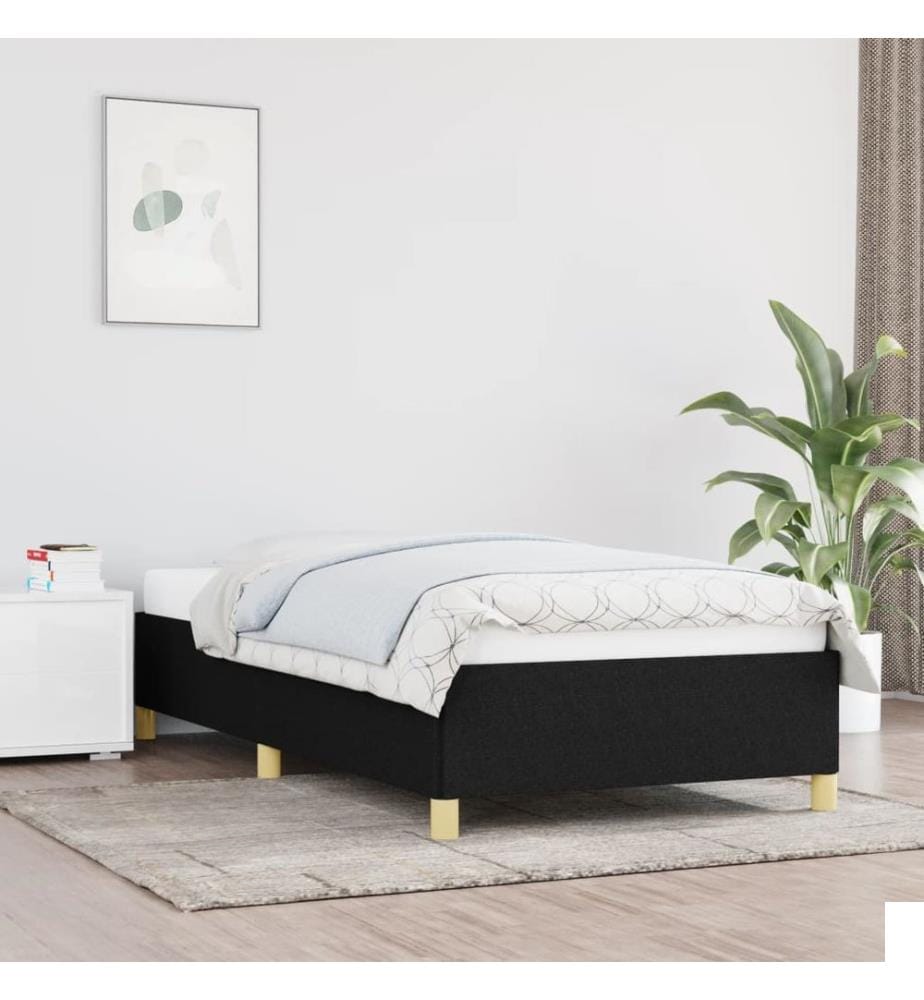 Cadre de lit sans matelas noir 100x200 cm tissu