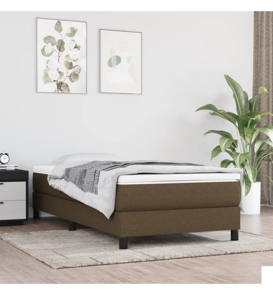 Matelas de lit à ressorts ensachés fermeté moyenne Marron foncé 90x200x20 cm