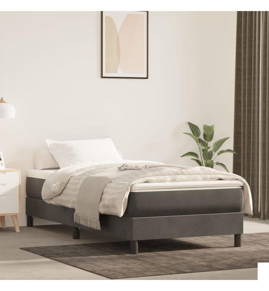 Matelas de lit à ressorts ensachés fermeté moyenne Gris foncé 90x200x20 cm