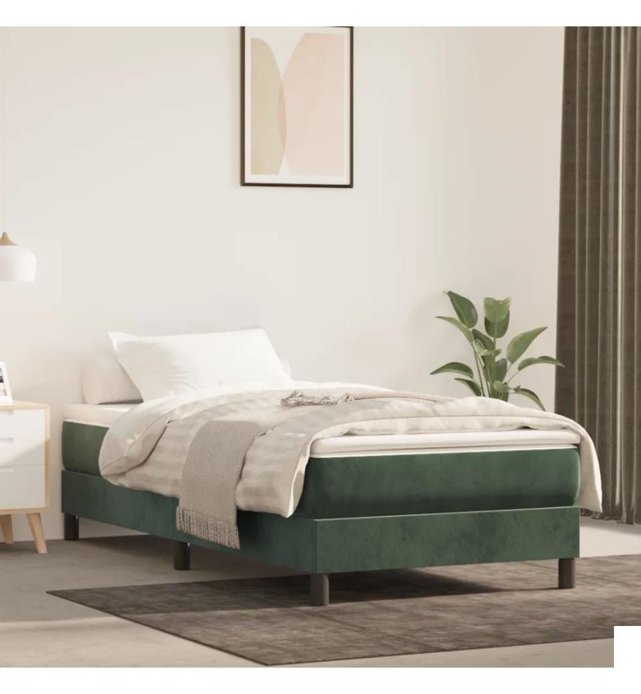 Matelas de lit à ressorts ensachés fermeté moyenne Vert foncé 90x200x20 cm