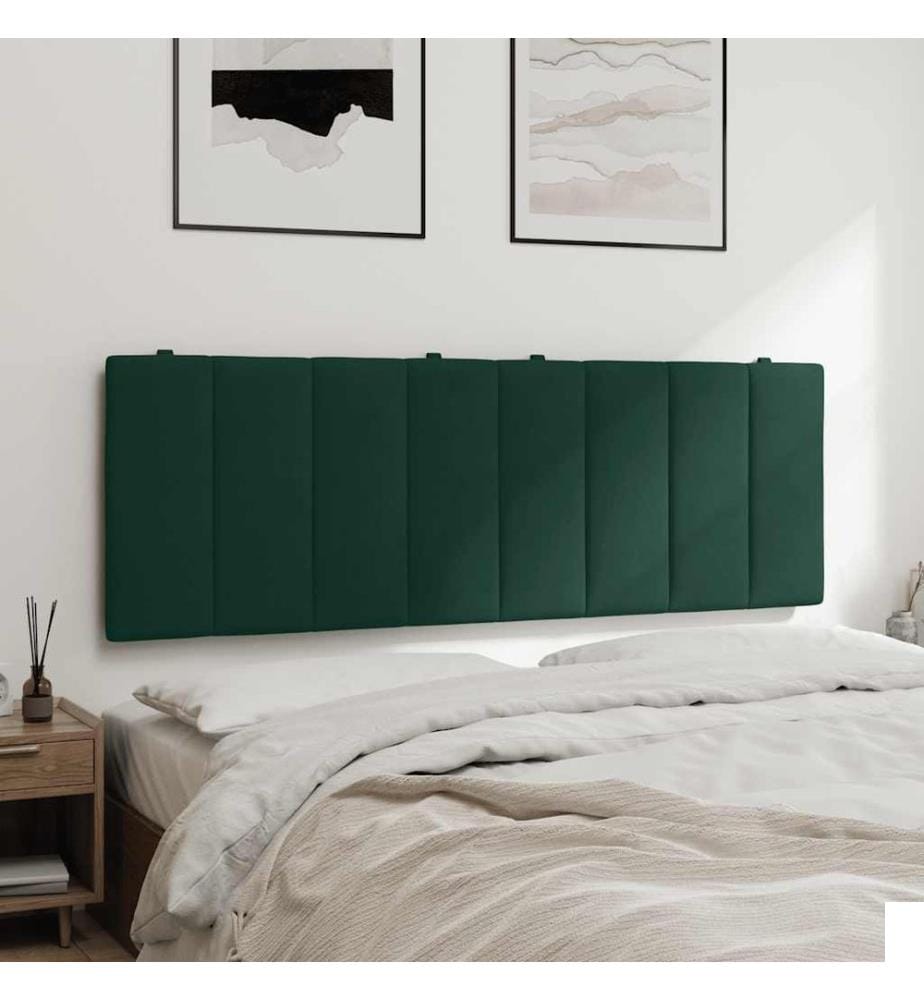 Coussin de tête de lit Hanko vert foncé 120 cm velours