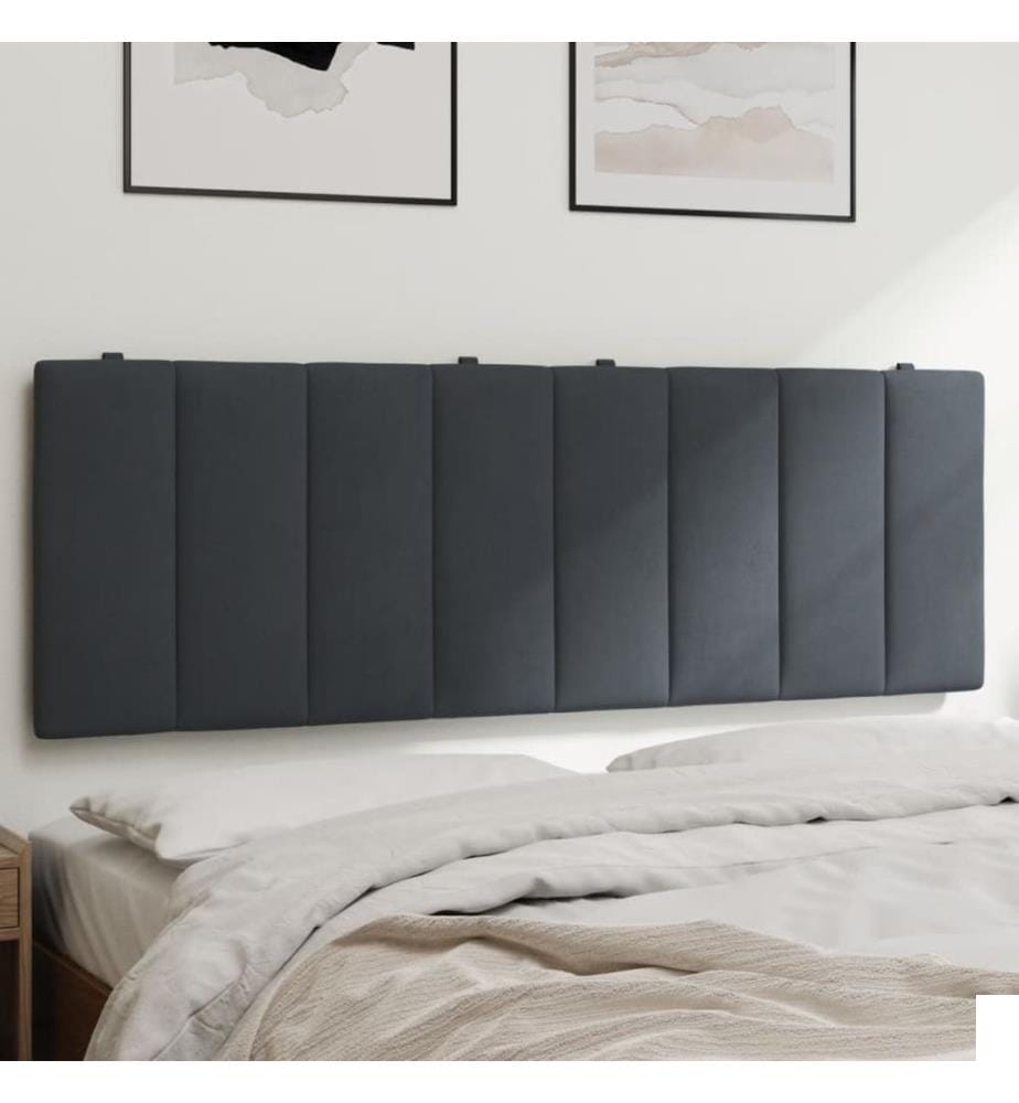 Coussin de tête de lit Hanko gris foncé 140 cm velours