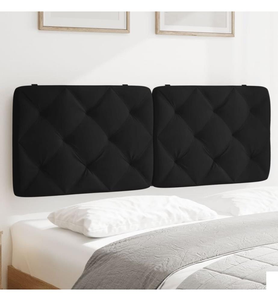 Coussin de tête de lit noir 120 cm velours
