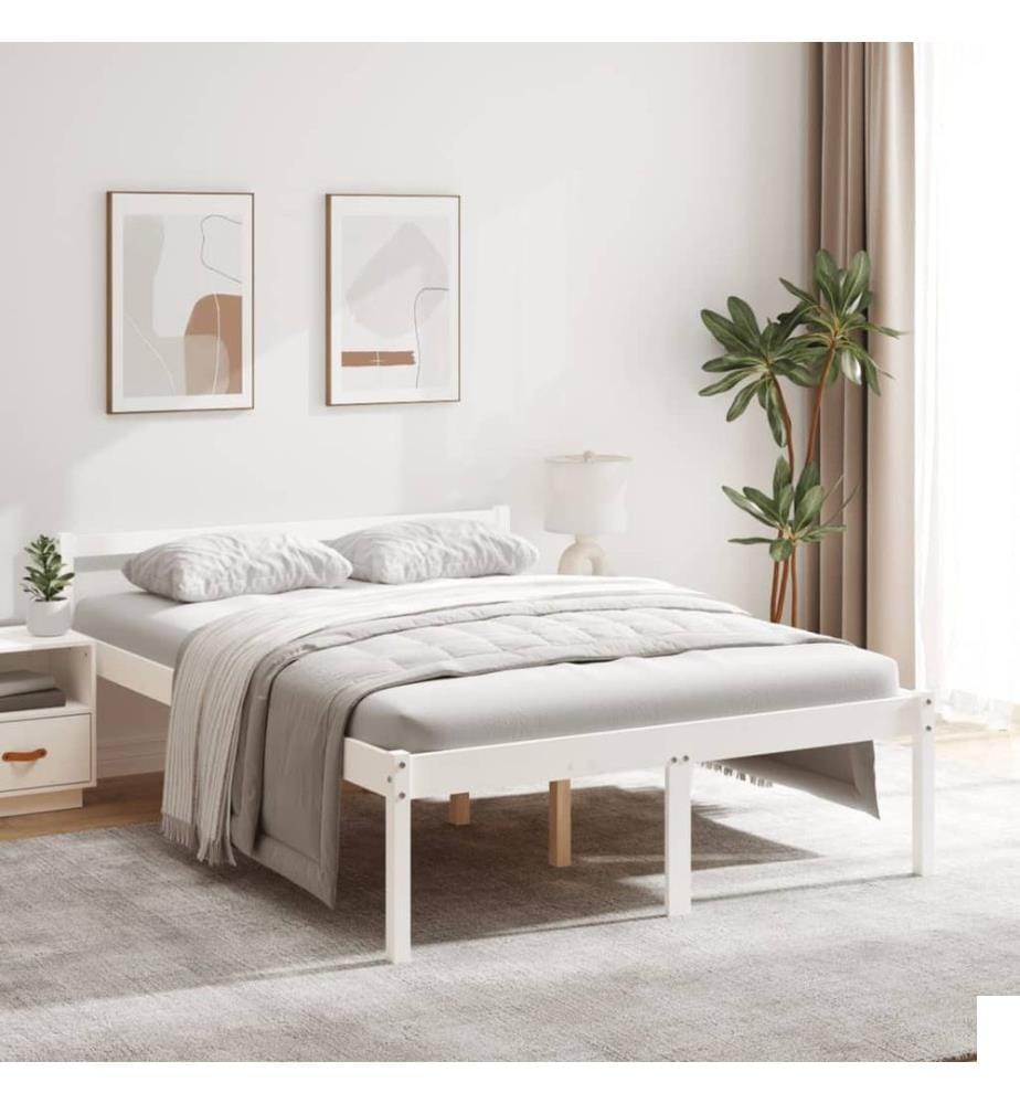 Lit pour personne âgée sans matelas 120x200 cm bois pin massif