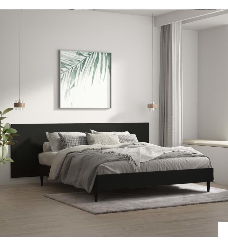 Tête de lit murale Noir 240x1,5x80 cm Bois d'ingénierie