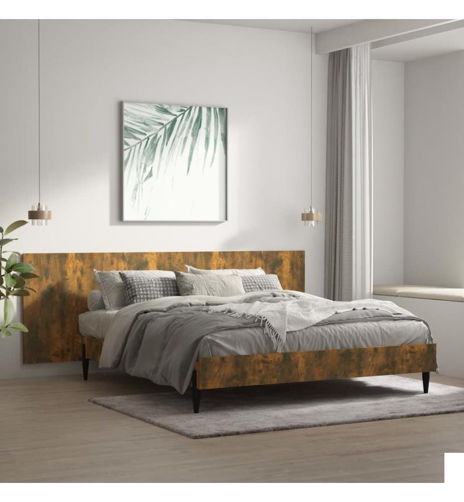 Tête de lit murale Chêne fumé 240x1,5x80 cm Bois d'ingénierie