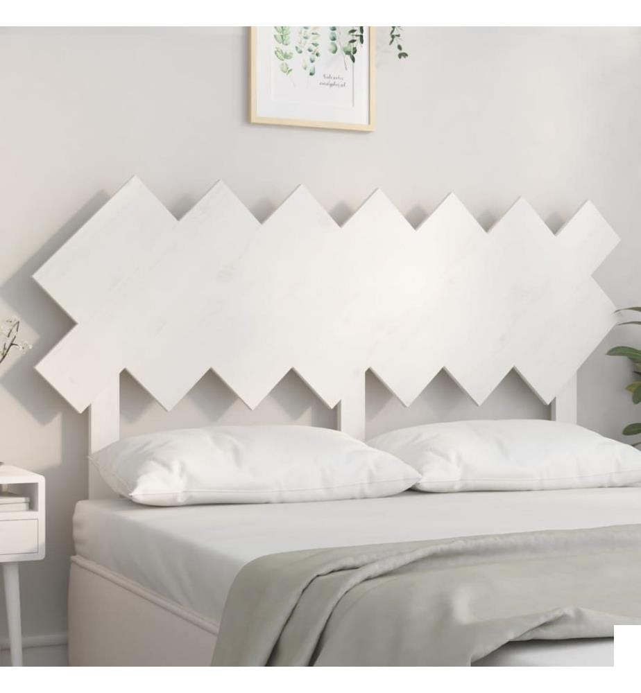 Tête de lit Blanc 141x3x80,5 cm Bois massif de pin