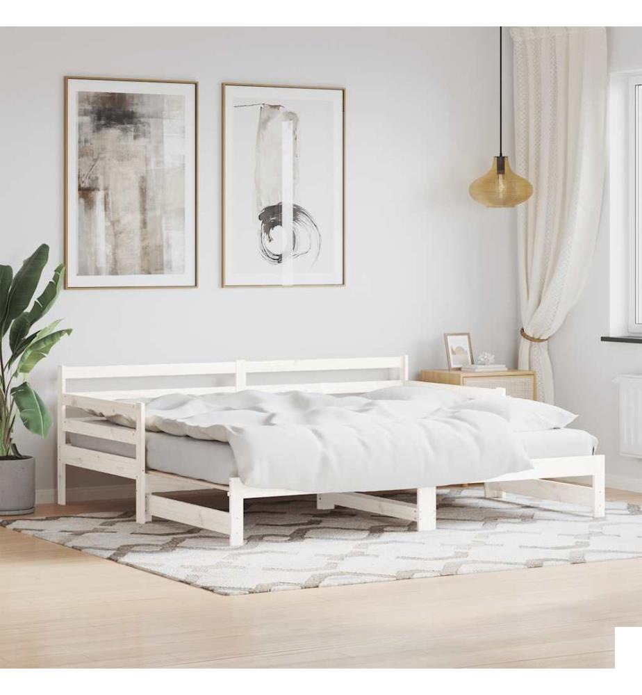 Lit de jour et lit gigogne sans matelas 90x200 cm bois massif