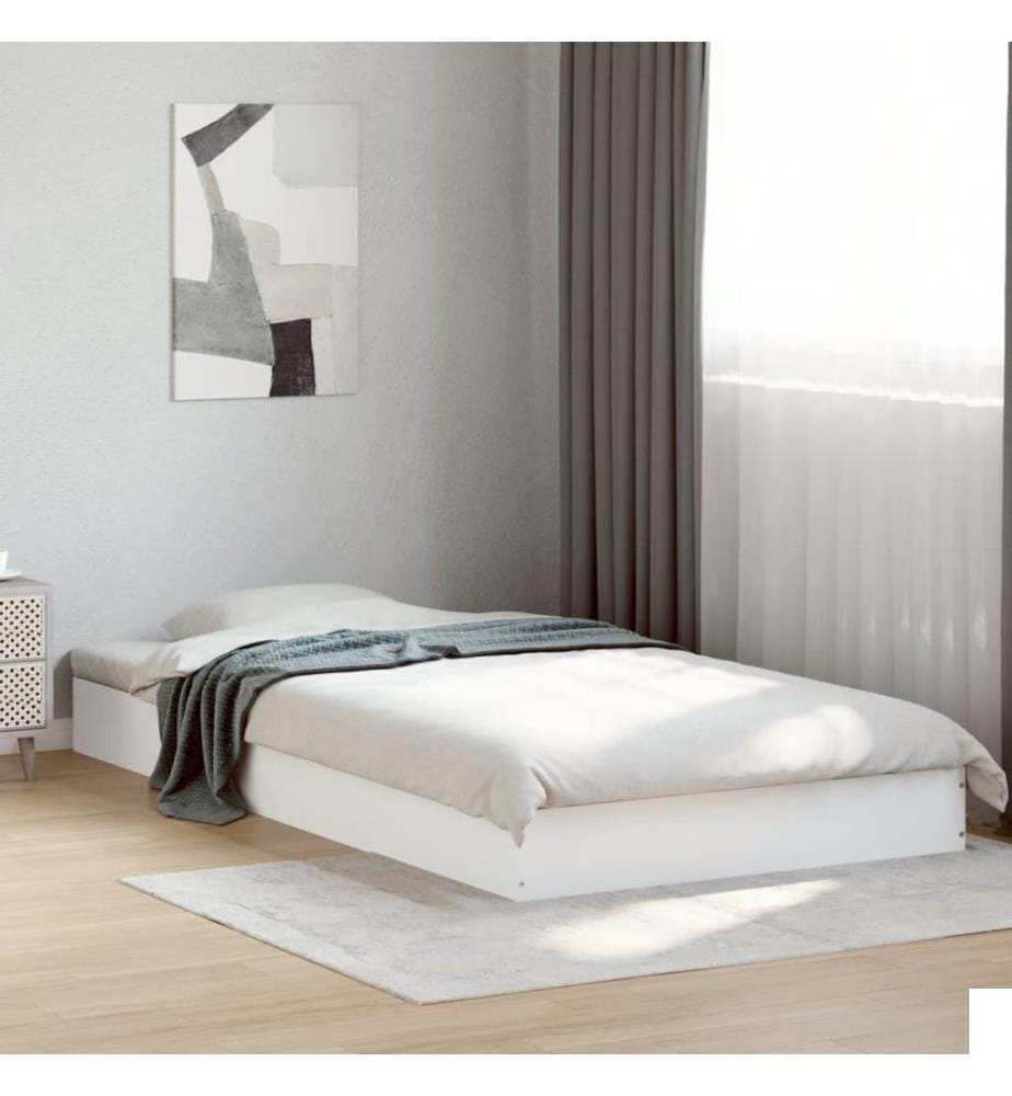 Cadre de lit sans matelas blanc 90x190 cm bois d'ingénierie