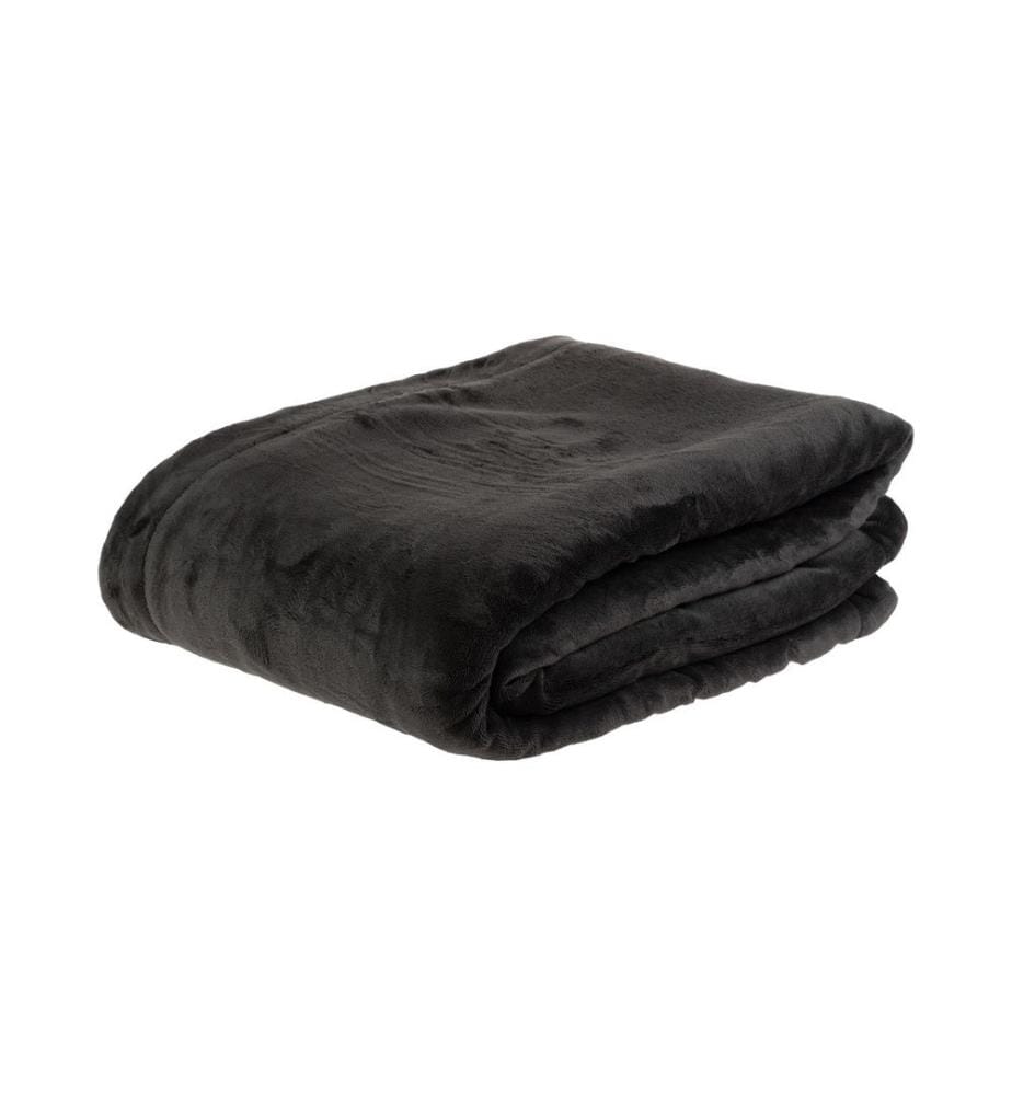 COCON - Couverture Polaire Sherpa 150 x 200 cm, Anthracite-Blanc