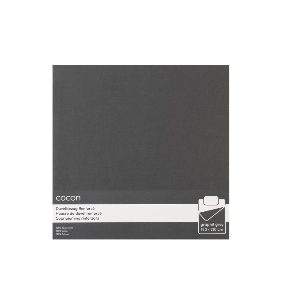 COCON - Housse de duvet Renforcé 160 x 210 cm, Graphite
