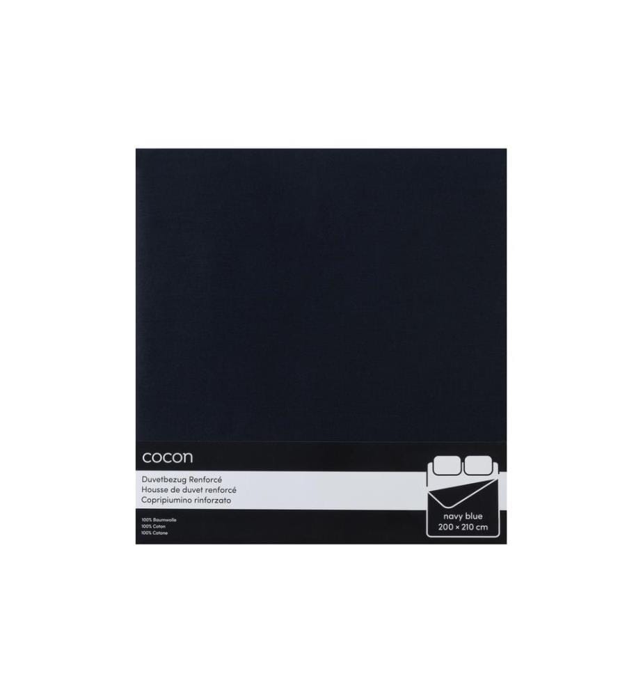 COCON - Housse de duvet Renforcé 200 x 210 cm, Bleu marine