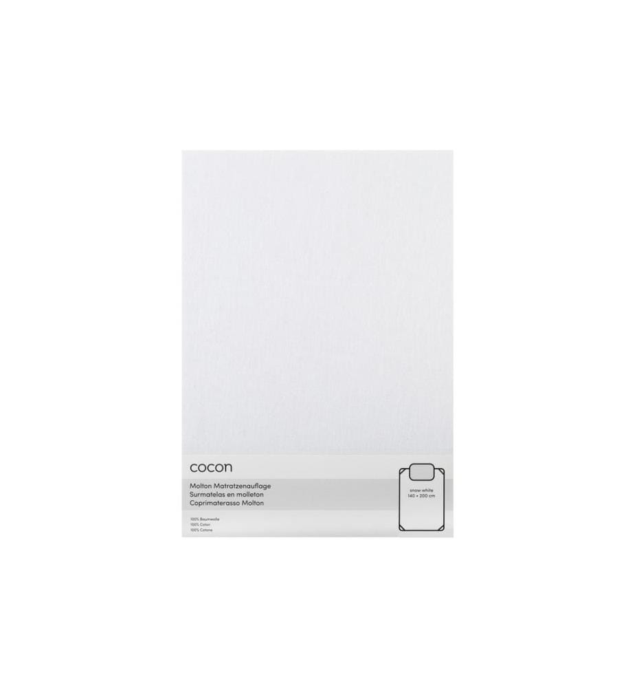 COCON - Drap-housse molletonné 140 x 200 cm, Blanc
