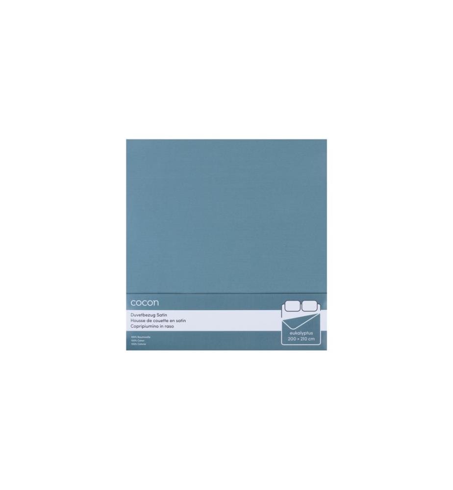 COCON Housse de duvet Satin 200 x 210 cm, Eucalyptus vert