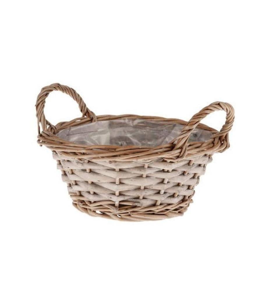 OPIFLOR - Panier en osier Saxe, 20,5 cm Brun/Gris