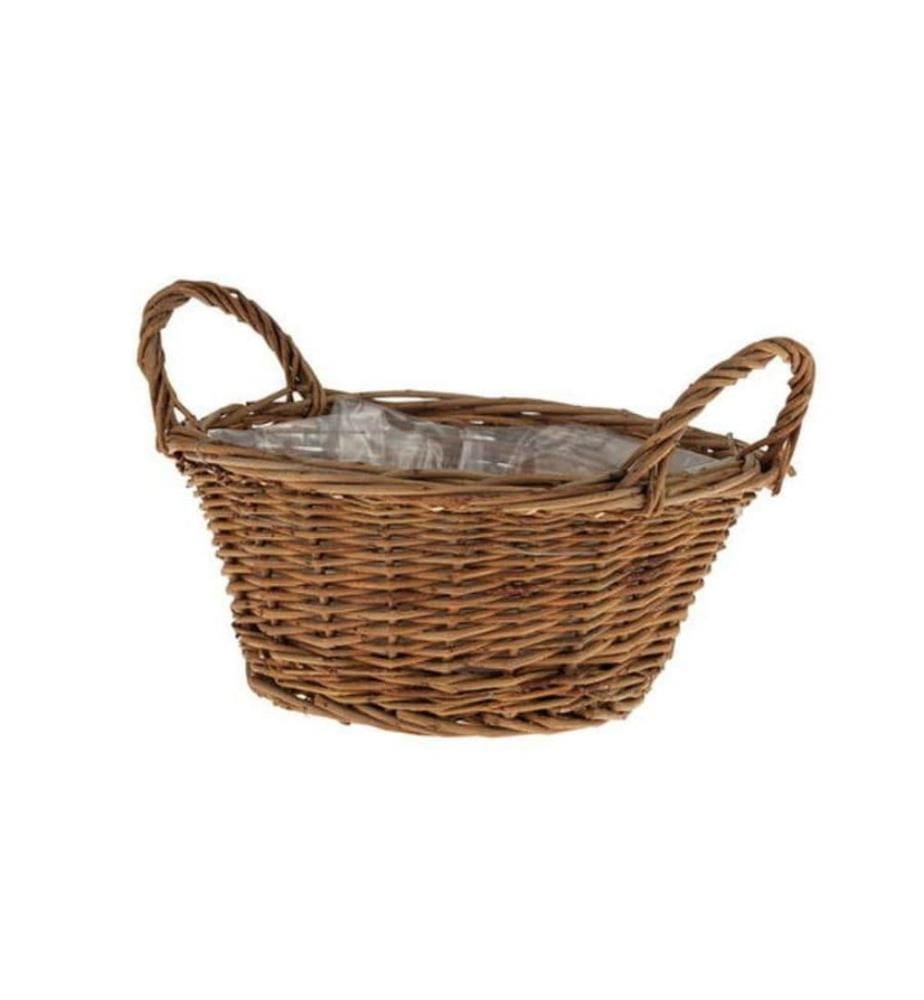OPIFLOR - Panier en osier James, 25 cm Brun