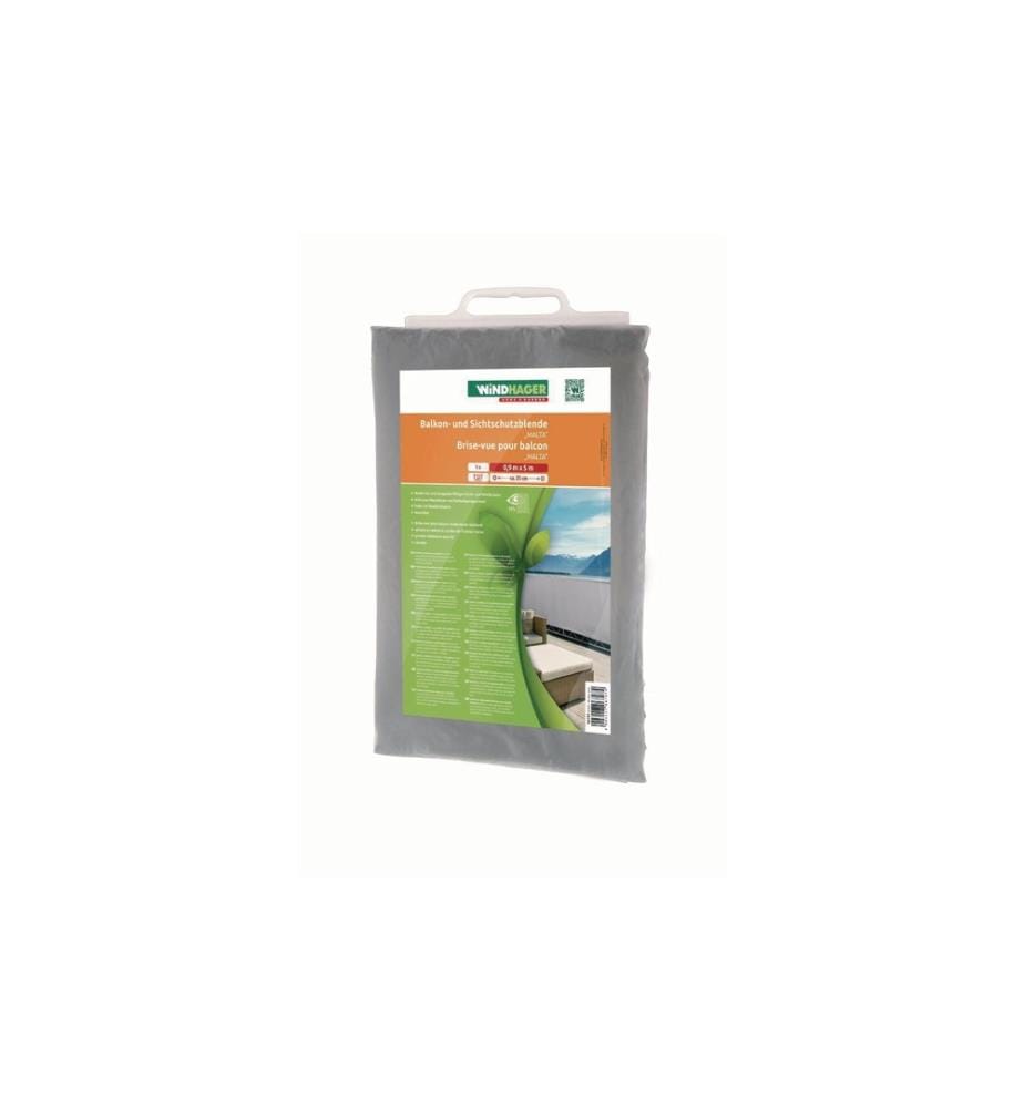 WINDHAGER - Protection contre les regards Housse de balcon Malte 0.9x5m, gris argenté