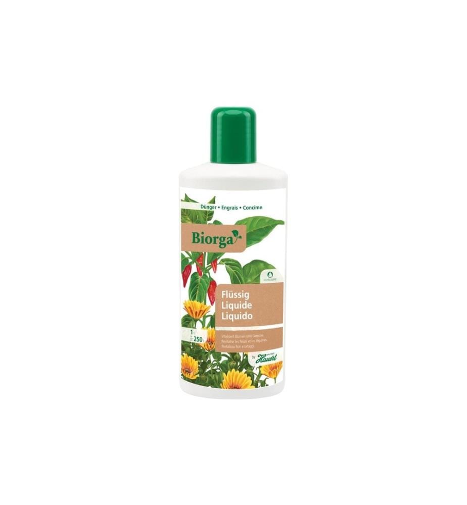 Hauert - Engrais liquide Biorga pour les fleurs et les légumes, 1 l