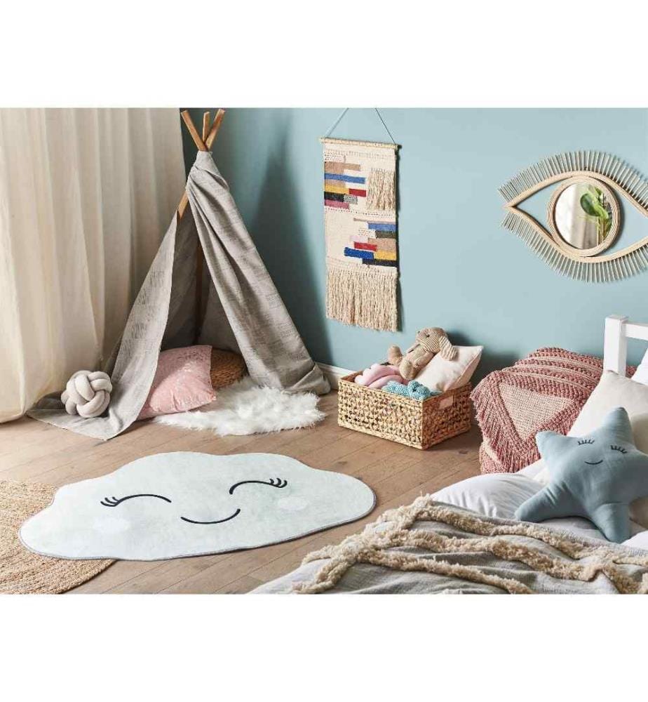 Tapis enfant CUMULUS Vert menthe 90 x 120 cm
