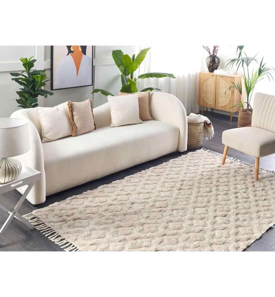 Tapis AKSARAY Beige 140 x 200 cm Coton