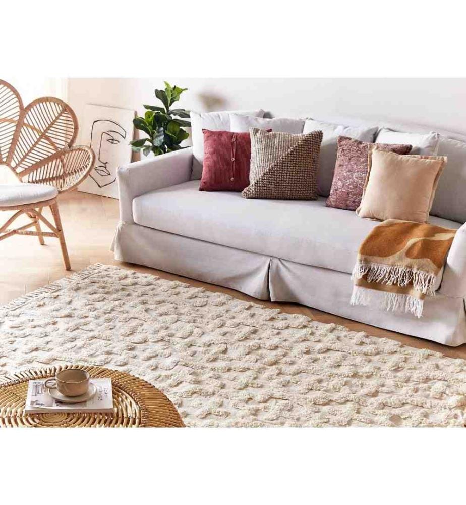 Tapis ITANAGAR Beige 140 x 200 cm Coton