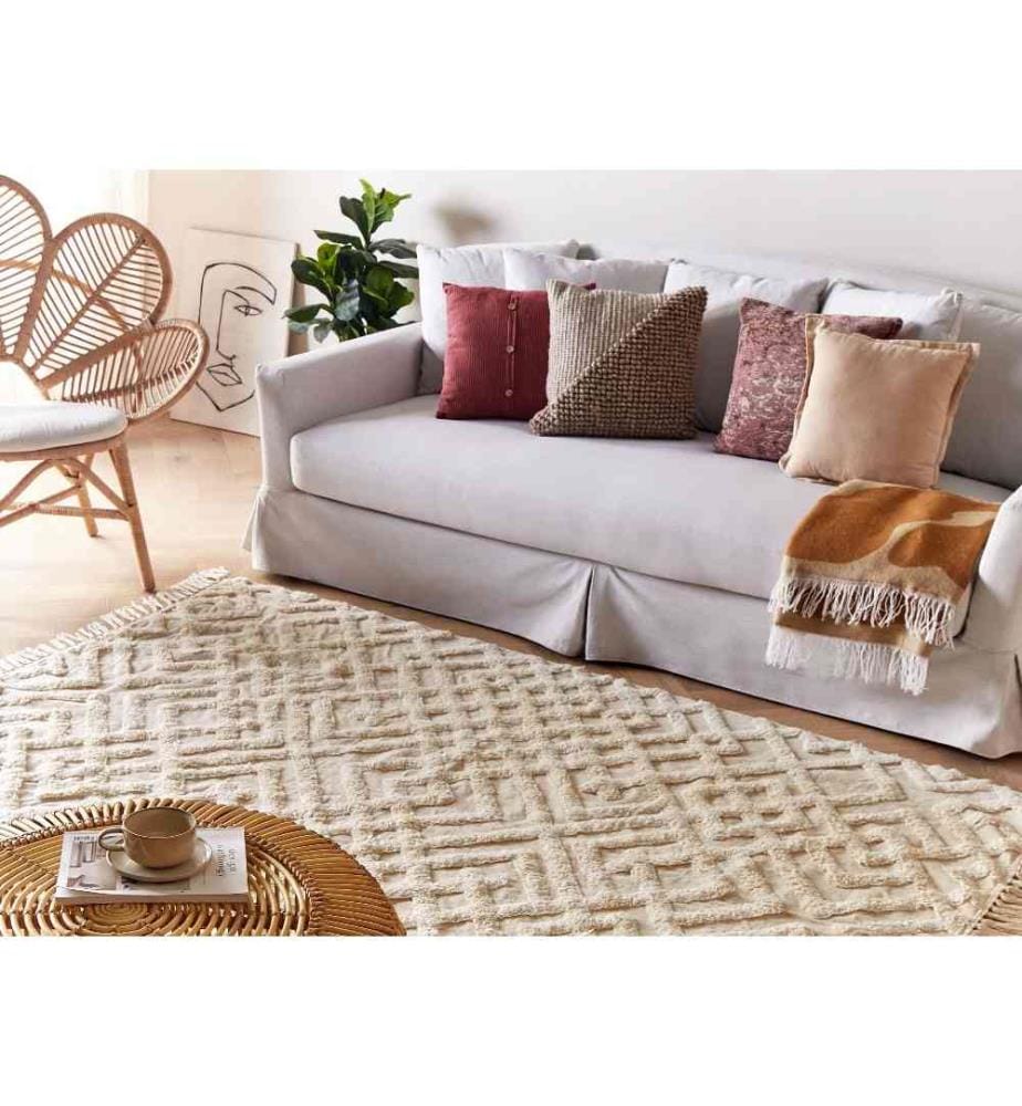 Tapis ARDAHAN Beige 140 x 200 cm Coton