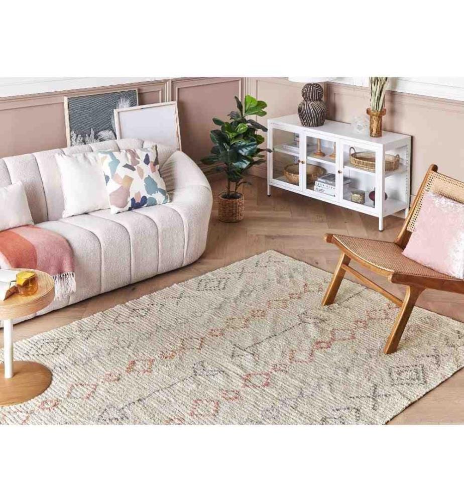 Tapis DISPUR Beige 140 x 200 cm Coton