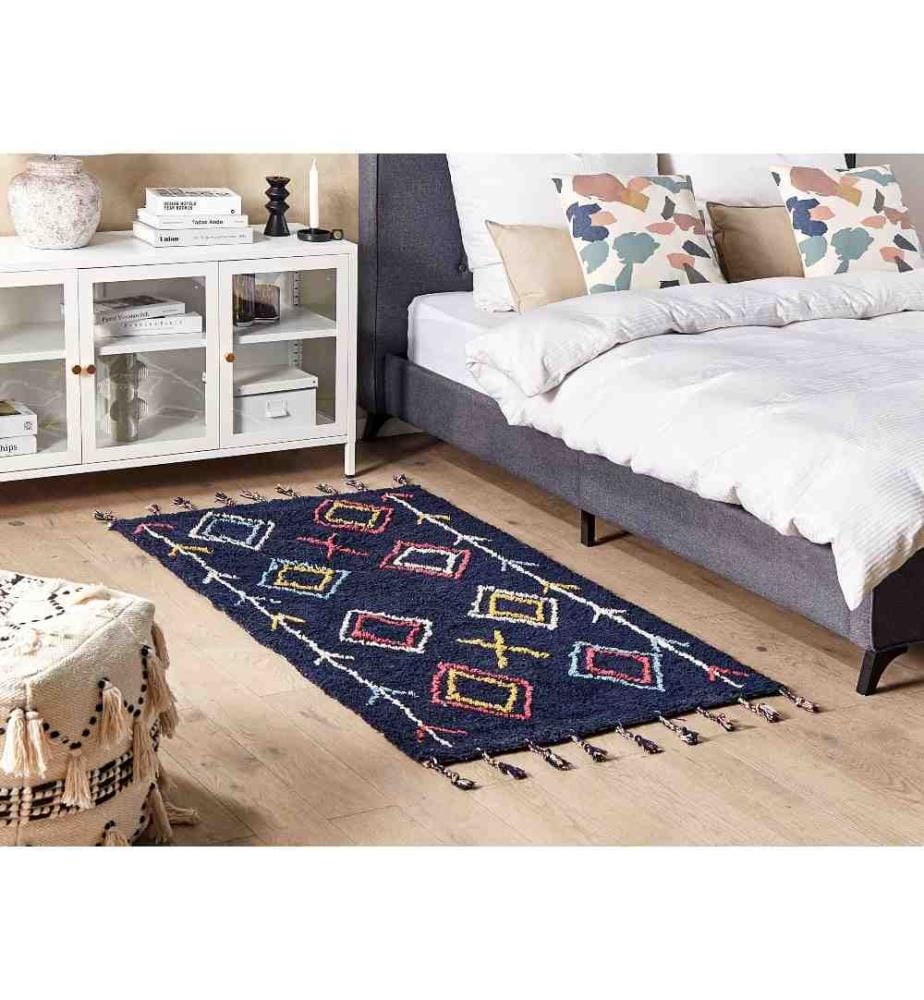 Tapis CORUM Noir 80 x 150 cm Coton