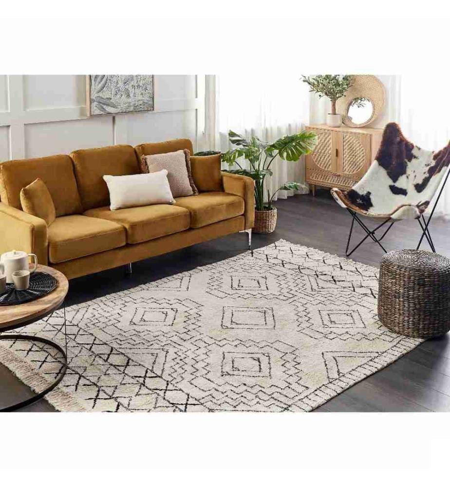 Tapis ZEYNE Beige 140 x 200 cm Coton