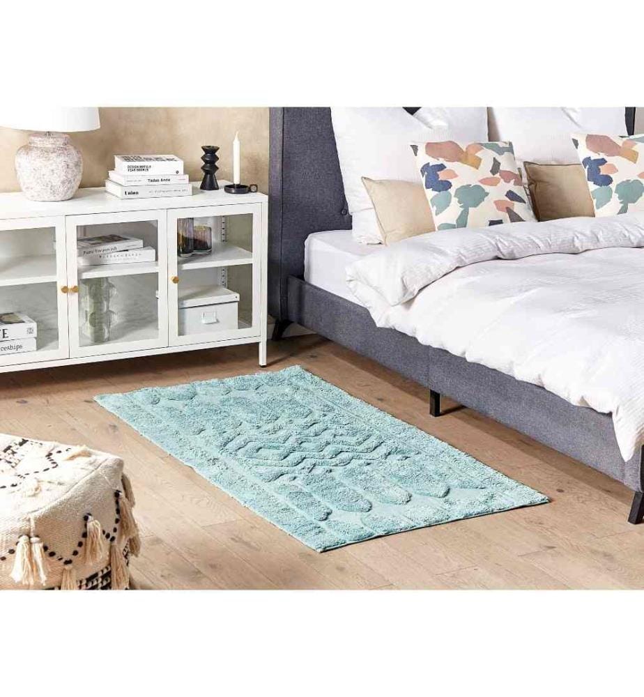 Tapis SIRNAK Vert menthe 80 x 150 cm Coton