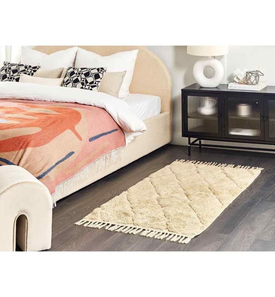 Tapis SANLIURFA Beige sable 80 x 150 cm Coton