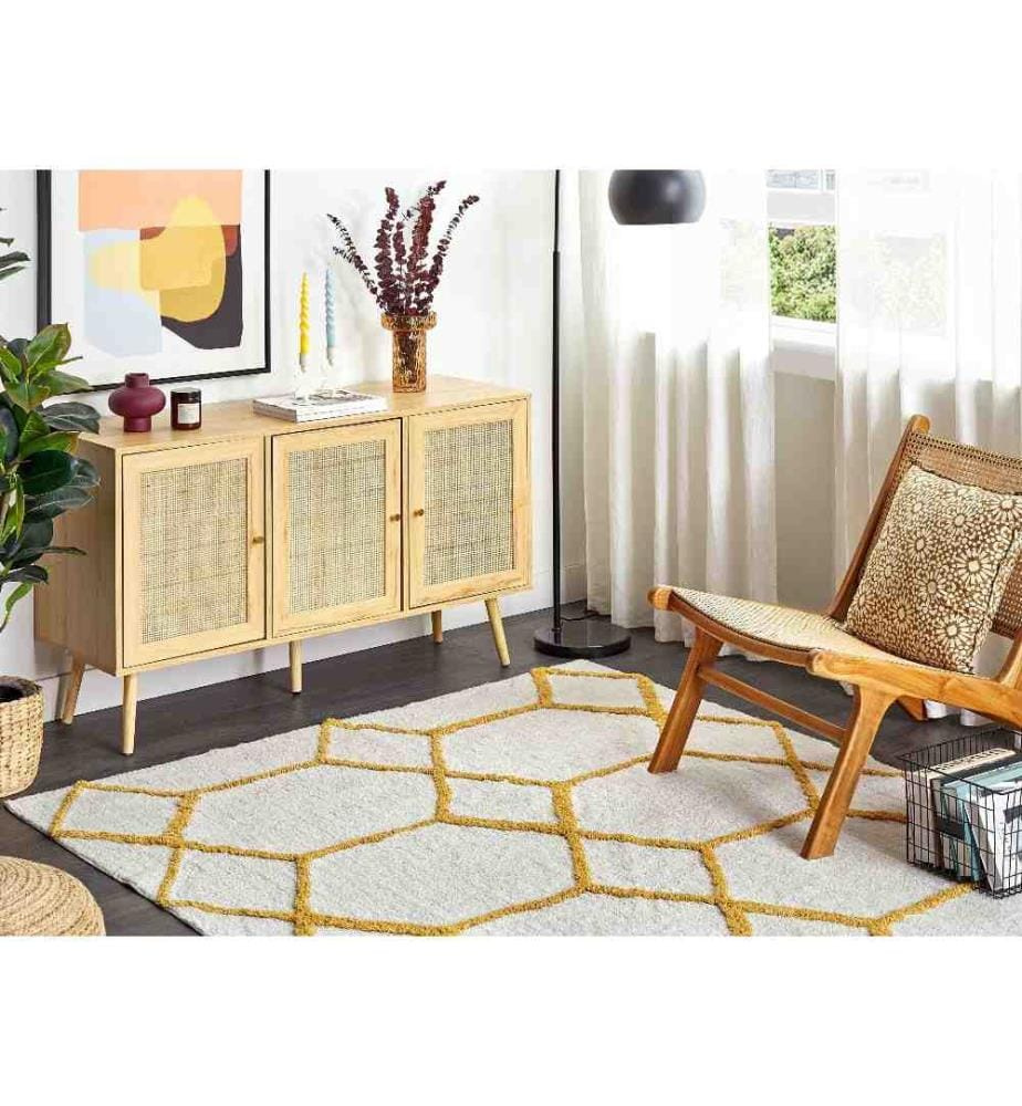 Tapis BEYLER Blanc 160 x 230 cm Coton