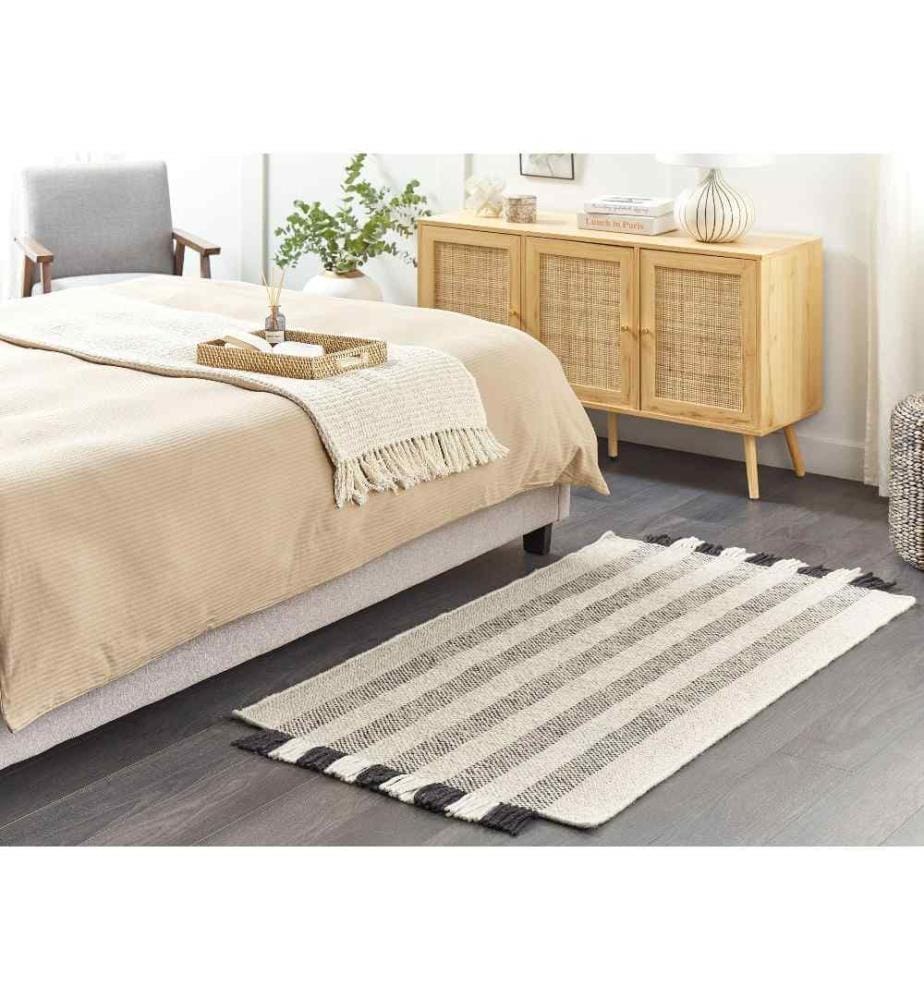 Tapis TACETTIN Blanc 80 x 150 cm Laine