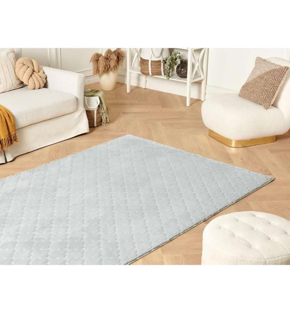 Tapis en fausse fourrure GHARO Gris clair 160 x 230 cm