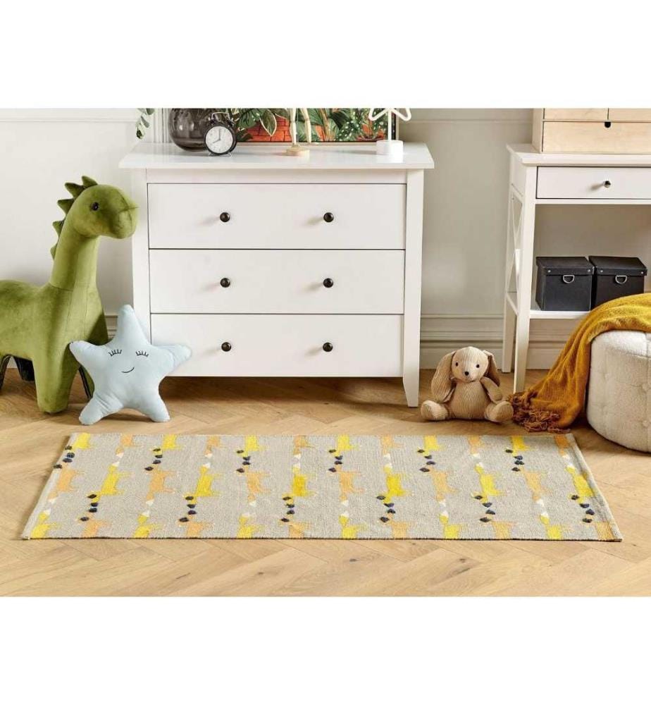 Tapis enfant BANKGO Gris 80 x 150 cm Coton