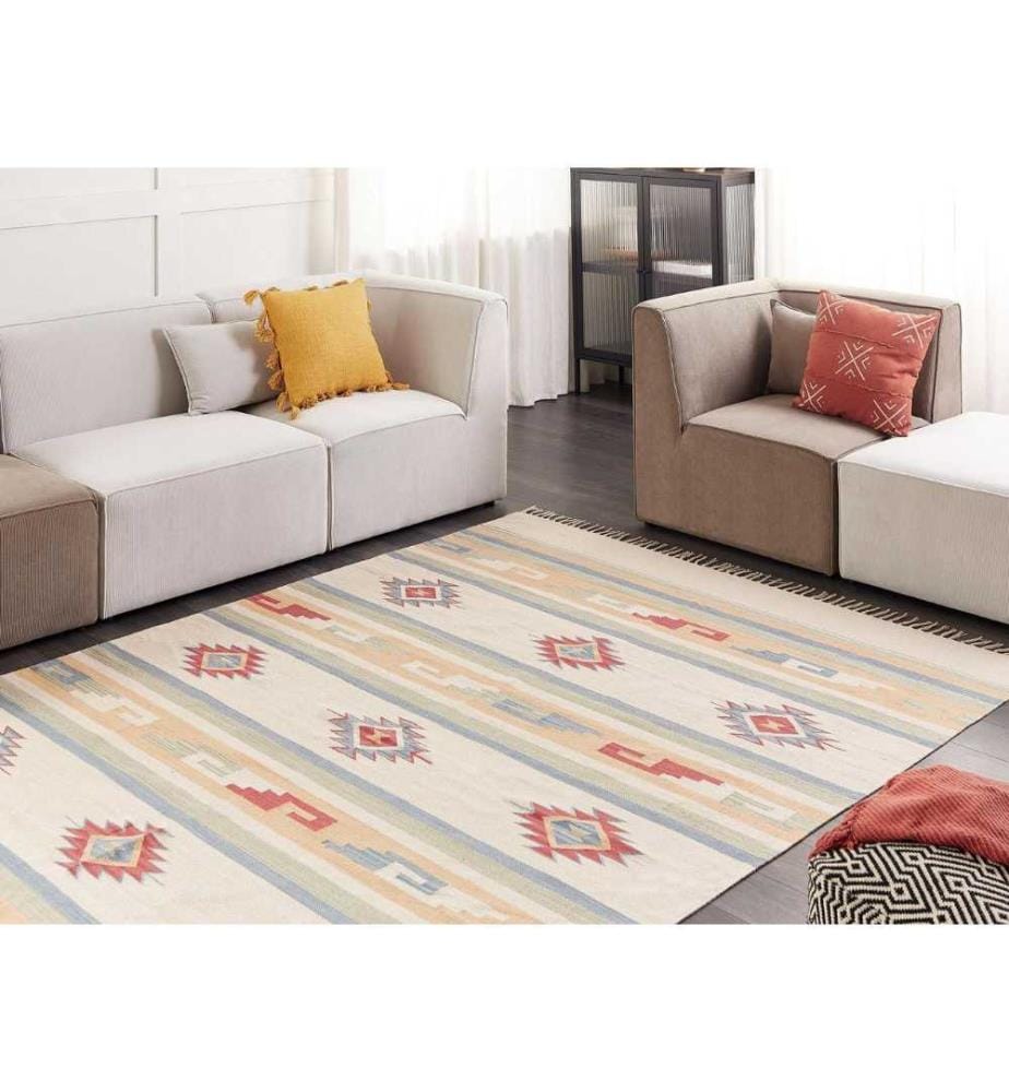 Tapis APARAN Beige 200 x 300 cm Coton Kilim