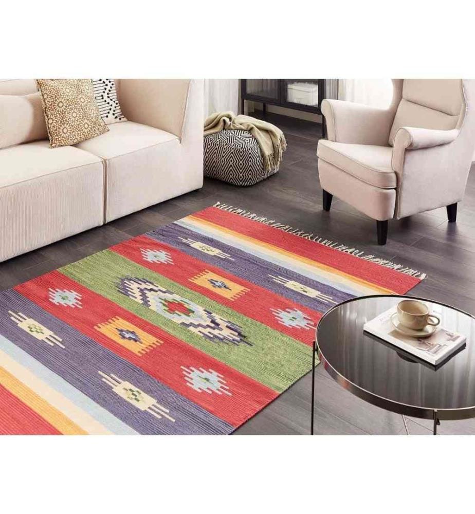 Tapis KAMARIS Multicolore 140 x 200 cm Coton Kilim