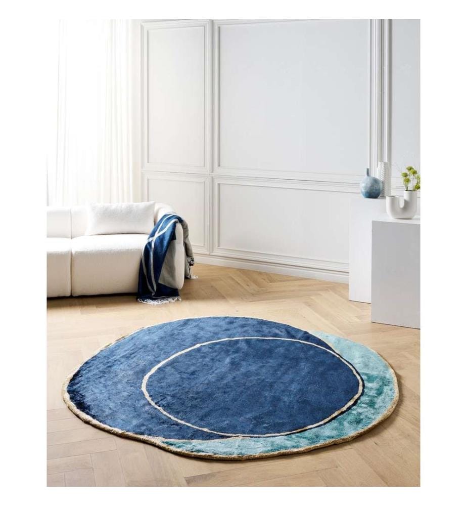 Tapis KANRACH Bleu marine 200 x 200 cm Soie artificielle