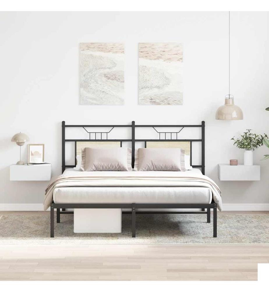 Tables de chevet flottantes 2 pcs Blanc bois dingénierie