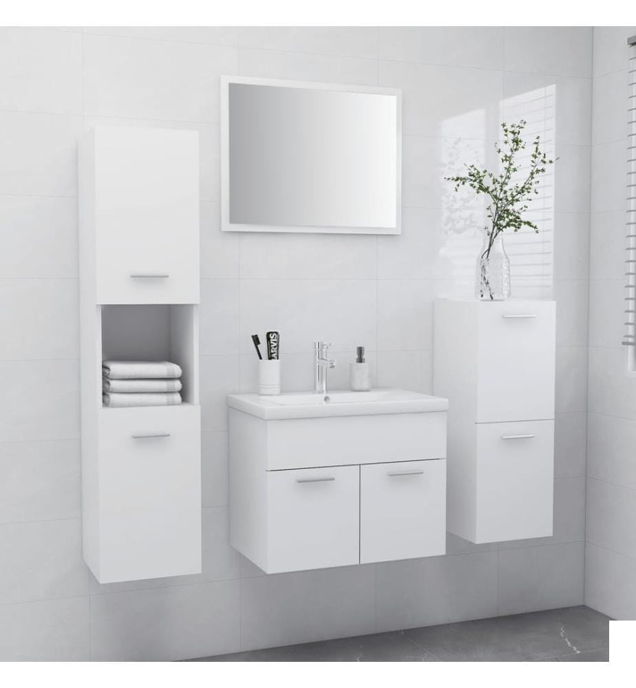 Ensemble de meubles de salle de bain Blanc Aggloméré