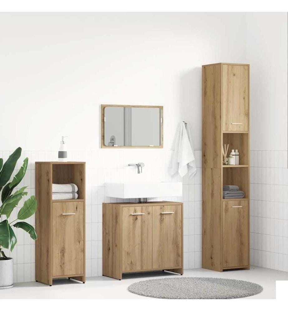 Ensemble de meubles salle de bain 4 pcs bois d'ingénierie