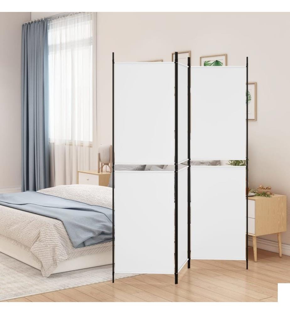 Cloison de séparation 3 panneaux Blanc 150x180 cm Tissu
