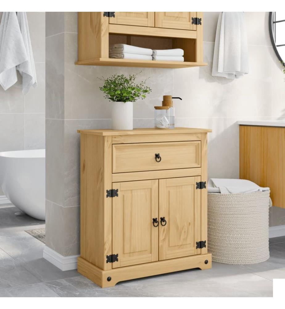Armoire de salle de bain Corona 70x33x80 cm bois de pin massif