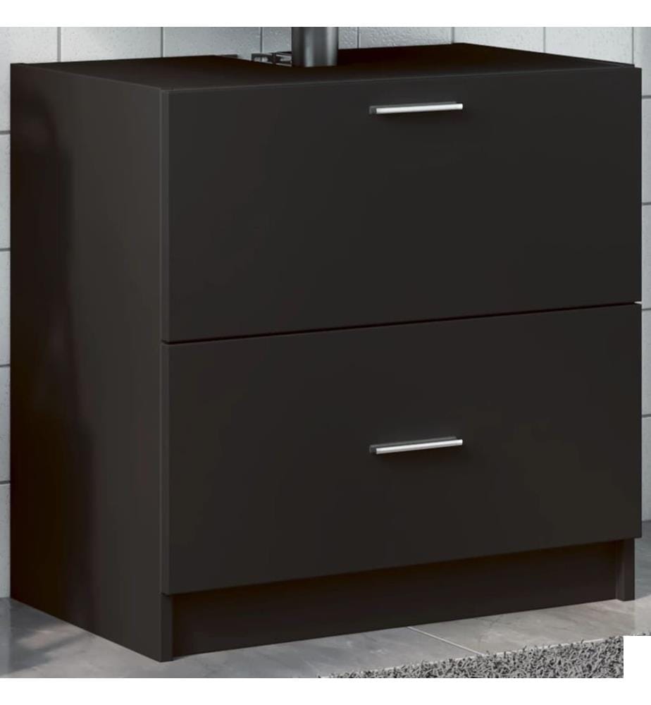Armoire d'évier noir 59x37x59 cm bois d'ingénierie