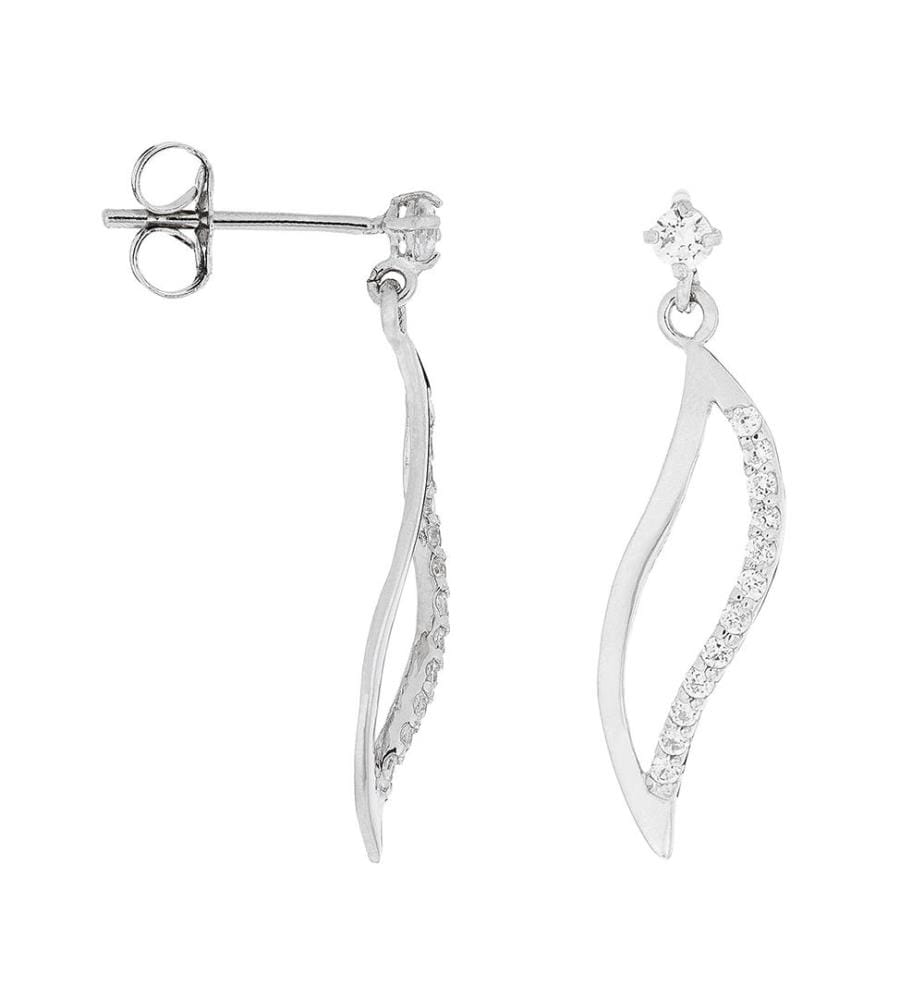 Boucles d'oreilles Vague de Tendresse - Or Blanc 375/1000