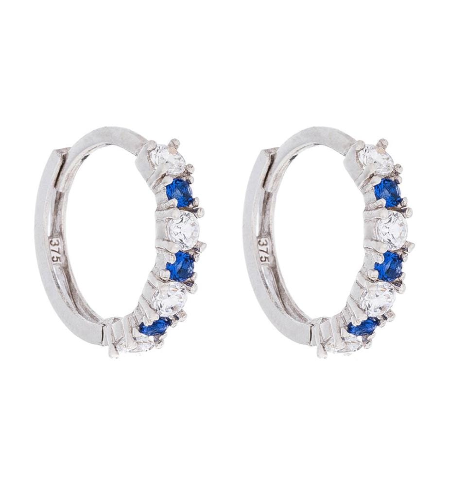 Boucle d'Oreilles Créoles Océan - Or Blanc