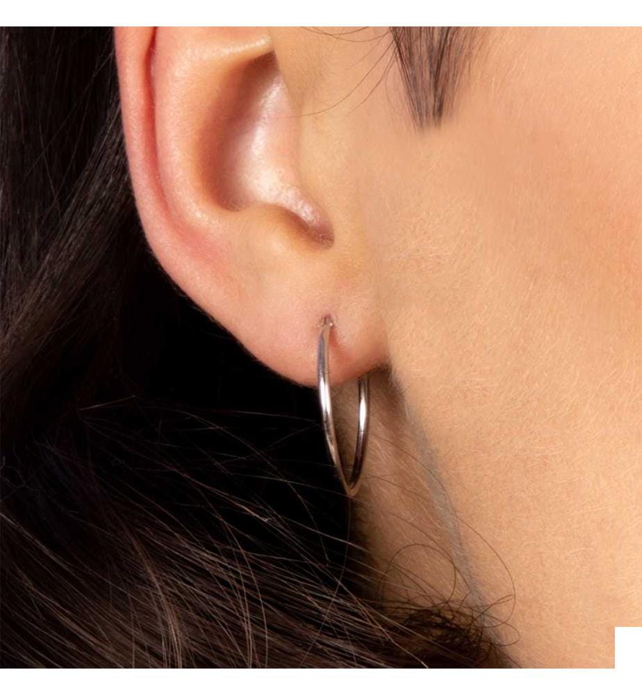 Boucles d'Oreille - Sublimes Créoles - Or Blanc