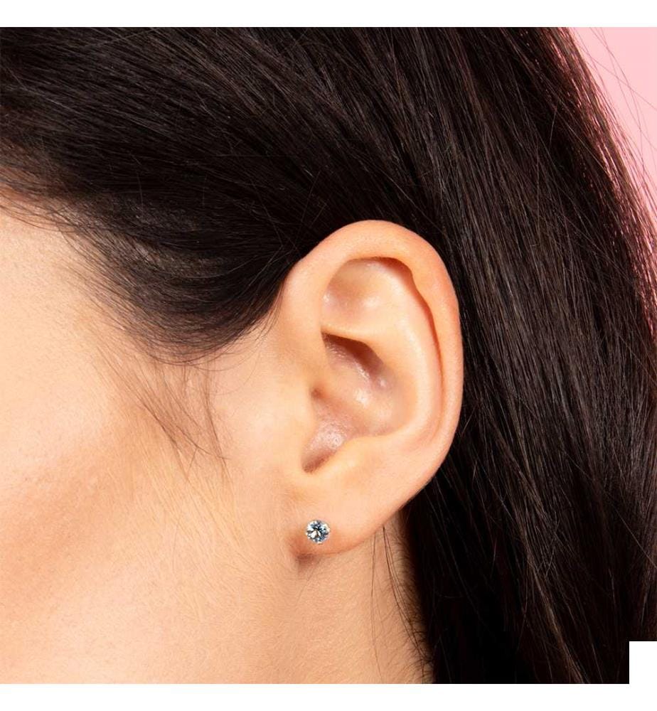 Boucle d'Oreille Puces Saphirs bleus : 0,18ct/2