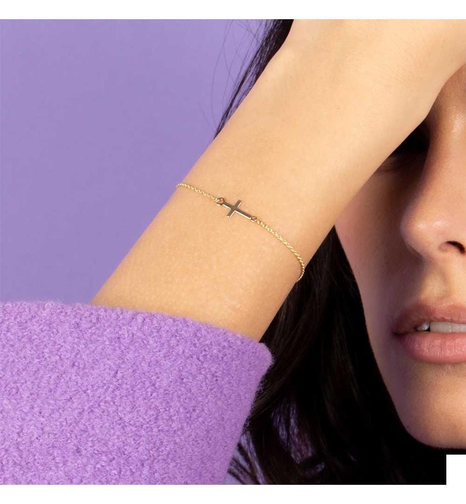 Bracelet en Or Croix Confiance